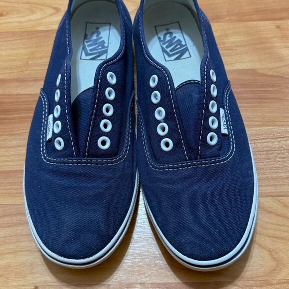 Vans Authentic Unisex Navy Canvas Shoes Mens 7 Womens 8.5 Sneakers Sanitized - Picture 6 of 9